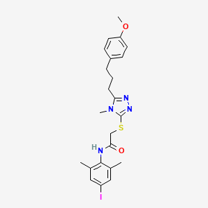 molecular formula C23H27IN4O2S B4135318 N-(4-iodo-2,6-dimethylphenyl)-2-({5-[3-(4-methoxyphenyl)propyl]-4-methyl-4H-1,2,4-triazol-3-yl}sulfanyl)acetamide 