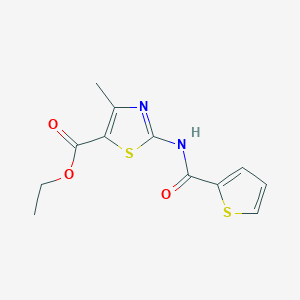 molecular formula C12H12N2O3S2 B413534 Ethyl 4-methyl-2-[(2-thienylcarbonyl)amino]-1,3-thiazole-5-carboxylate 