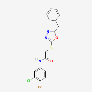 molecular formula C17H13BrClN3O2S B4135344 2-[(5-benzyl-1,3,4-oxadiazol-2-yl)sulfanyl]-N-(4-bromo-3-chlorophenyl)acetamide 