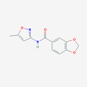 molecular formula C12H10N2O4 B413535 Benzo[1,3]dioxole-5-carboxylic acid (5-methyl-isoxazol-3-yl)-amide CAS No. 330978-53-5
