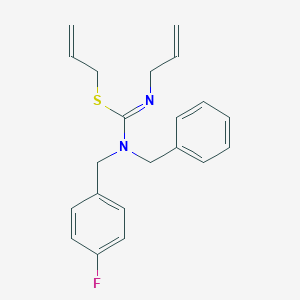 molecular formula C21H23FN2S B413546 allyl N'-allyl-N-benzyl-N-(4-fluorobenzyl)imidothiocarbamate 