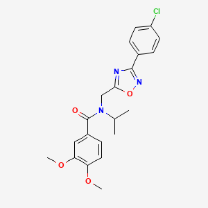 molecular formula C21H22ClN3O4 B4135513 N-{[3-(4-chlorophenyl)-1,2,4-oxadiazol-5-yl]methyl}-3,4-dimethoxy-N-(propan-2-yl)benzamide 