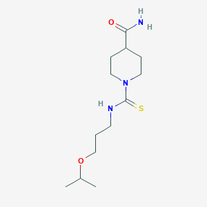 molecular formula C13H25N3O2S B4135579 1-{[3-(Propan-2-yloxy)propyl]carbamothioyl}piperidine-4-carboxamide 