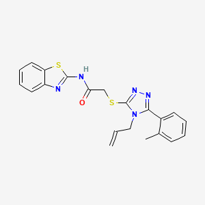 molecular formula C21H19N5OS2 B4135583 N-(1,3-benzothiazol-2-yl)-2-{[5-(2-methylphenyl)-4-(prop-2-en-1-yl)-4H-1,2,4-triazol-3-yl]sulfanyl}acetamide 