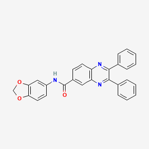 molecular formula C28H19N3O3 B4135595 N-(1,3-benzodioxol-5-yl)-2,3-diphenylquinoxaline-6-carboxamide 