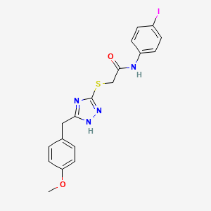 molecular formula C18H17IN4O2S B4135604 N-(4-iodophenyl)-2-{[5-(4-methoxybenzyl)-4H-1,2,4-triazol-3-yl]sulfanyl}acetamide 