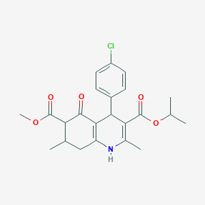 molecular formula C23H26ClNO5 B4135677 6-Methyl 3-propan-2-yl 4-(4-chlorophenyl)-2,7-dimethyl-5-oxo-1,4,5,6,7,8-hexahydroquinoline-3,6-dicarboxylate 