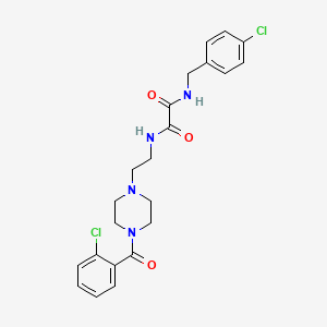 molecular formula C22H24Cl2N4O3 B4135747 N-[2-[4-(2-chlorobenzoyl)piperazin-1-yl]ethyl]-N'-[(4-chlorophenyl)methyl]oxamide 