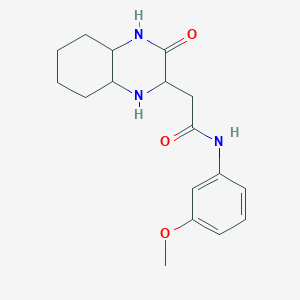 molecular formula C17H23N3O3 B4135751 N-(3-methoxyphenyl)-2-(3-oxodecahydroquinoxalin-2-yl)acetamide 