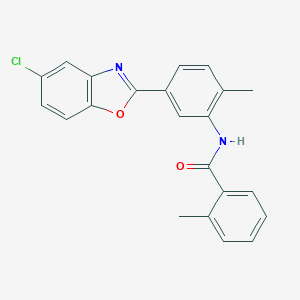 molecular formula C22H17ClN2O2 B413591 N-[5-(5-chloro-1,3-benzoxazol-2-yl)-2-methylphenyl]-2-methylbenzamide 