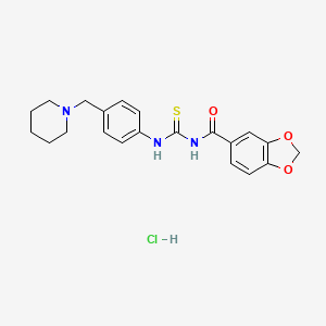 molecular formula C21H24ClN3O3S B4135924 N-[[4-(piperidin-1-ylmethyl)phenyl]carbamothioyl]-1,3-benzodioxole-5-carboxamide;hydrochloride 