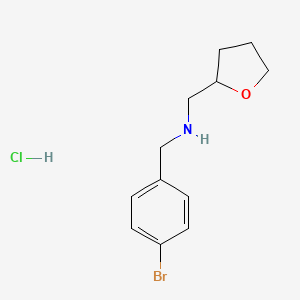 molecular formula C12H17BrClNO B4135985 N-[(4-bromophenyl)methyl]-1-(oxolan-2-yl)methanamine;hydrochloride 