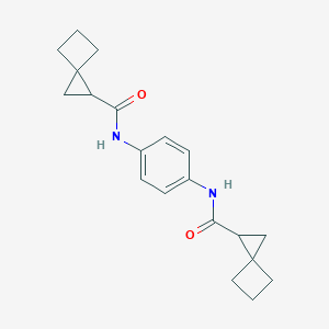 molecular formula C20H24N2O2 B413613 N-{4-[(spiro[2.3]hex-1-ylcarbonyl)amino]phenyl}spiro[2.3]hexane-1-carboxamide 