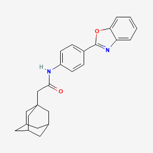 molecular formula C25H26N2O2 B4136130 N-[4-(1,3-benzoxazol-2-yl)phenyl]-2-(tricyclo[3.3.1.1~3,7~]dec-1-yl)acetamide 