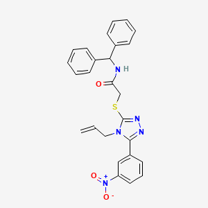 molecular formula C26H23N5O3S B4136207 N-(diphenylmethyl)-2-{[5-(3-nitrophenyl)-4-(prop-2-en-1-yl)-4H-1,2,4-triazol-3-yl]sulfanyl}acetamide 