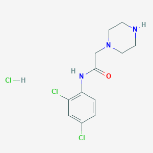 molecular formula C12H16Cl3N3O B4136276 N-(2,4-dichlorophenyl)-2-piperazin-1-ylacetamide;hydrochloride 