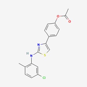 molecular formula C18H15ClN2O2S B4136392 [4-[2-(5-Chloro-2-methylanilino)-1,3-thiazol-4-yl]phenyl] acetate 