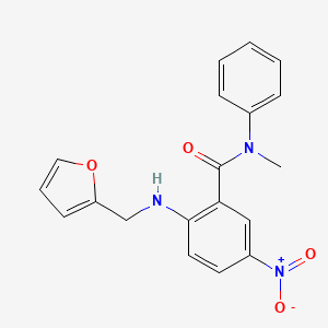 molecular formula C19H17N3O4 B4136399 2-(furan-2-ylmethylamino)-N-methyl-5-nitro-N-phenylbenzamide 