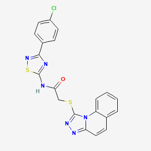 molecular formula C20H13ClN6OS2 B4136429 N-[3-(4-chlorophenyl)-1,2,4-thiadiazol-5-yl]-2-([1,2,4]triazolo[4,3-a]quinolin-1-ylthio)acetamide 