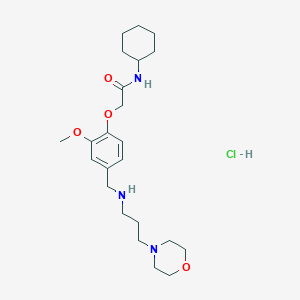 molecular formula C23H38ClN3O4 B4136437 N-cyclohexyl-2-[2-methoxy-4-[(3-morpholin-4-ylpropylamino)methyl]phenoxy]acetamide;hydrochloride 