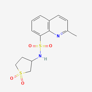 molecular formula C14H16N2O4S2 B4136525 N-(1,1-dioxidotetrahydrothiophen-3-yl)-2-methylquinoline-8-sulfonamide 