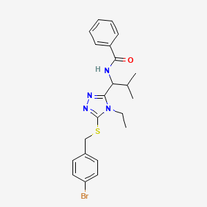 molecular formula C22H25BrN4OS B4136526 N-(1-{5-[(4-bromobenzyl)sulfanyl]-4-ethyl-4H-1,2,4-triazol-3-yl}-2-methylpropyl)benzamide 