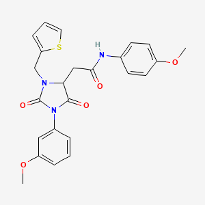 molecular formula C24H23N3O5S B4136537 N-(4-methoxyphenyl)-2-[1-(3-methoxyphenyl)-2,5-dioxo-3-(thiophen-2-ylmethyl)imidazolidin-4-yl]acetamide 