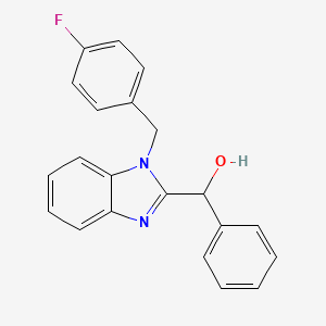 molecular formula C21H17FN2O B4136548 {1-[(4-fluorophenyl)methyl]-1H-1,3-benzodiazol-2-yl}(phenyl)methanol 