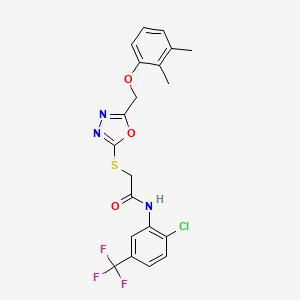 molecular formula C20H17ClF3N3O3S B4136577 N-[2-chloro-5-(trifluoromethyl)phenyl]-2-[[5-[(2,3-dimethylphenoxy)methyl]-1,3,4-oxadiazol-2-yl]sulfanyl]acetamide 