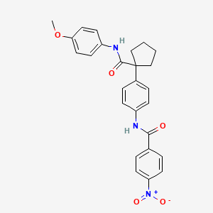 molecular formula C26H25N3O5 B4136605 N-[4-[1-[(4-methoxyphenyl)carbamoyl]cyclopentyl]phenyl]-4-nitrobenzamide 
