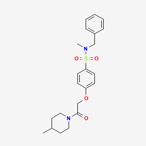 molecular formula C22H28N2O4S B4136633 N-benzyl-N-methyl-4-[2-(4-methylpiperidin-1-yl)-2-oxoethoxy]benzenesulfonamide 