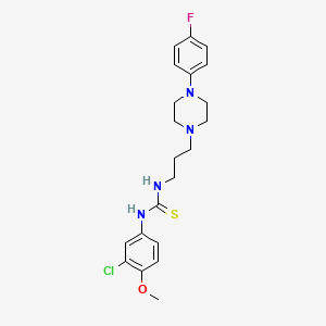 molecular formula C21H26ClFN4OS B4136669 N-(3-CHLORO-4-METHOXYPHENYL)-N'-{3-[4-(4-FLUOROPHENYL)PIPERAZINO]PROPYL}THIOUREA 