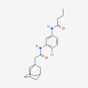 molecular formula C22H29ClN2O2 B4136790 N-[3-[[2-(1-adamantyl)acetyl]amino]-4-chlorophenyl]butanamide 
