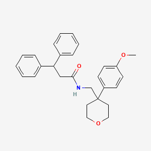 molecular formula C28H31NO3 B4136828 N-((4-(4-methoxyphenyl)tetrahydro-2H-pyran-4-yl)methyl)-3,3-diphenylpropanamide 