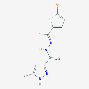 molecular formula C11H11BrN4OS B413692 N'-[1-(5-bromo-2-thienyl)ethylidene]-3-methyl-1H-pyrazole-5-carbohydrazide CAS No. 1301754-64-2