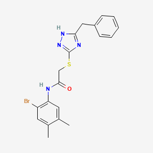 molecular formula C19H19BrN4OS B4136937 2-[(5-benzyl-1H-1,2,4-triazol-3-yl)sulfanyl]-N-(2-bromo-4,5-dimethylphenyl)acetamide 