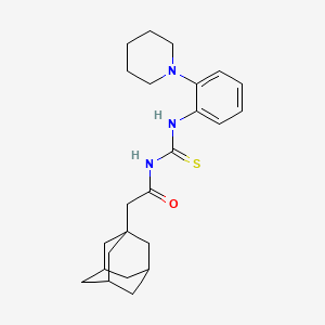 molecular formula C24H33N3OS B4137075 N-{[2-(piperidin-1-yl)phenyl]carbamothioyl}-2-(tricyclo[3.3.1.1~3,7~]dec-1-yl)acetamide 