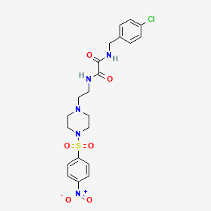molecular formula C21H24ClN5O6S B4137092 N'-[(4-chlorophenyl)methyl]-N-[2-[4-(4-nitrophenyl)sulfonylpiperazin-1-yl]ethyl]oxamide 