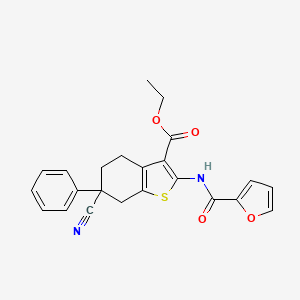 molecular formula C23H20N2O4S B4137115 Ethyl 6-cyano-2-[(furan-2-ylcarbonyl)amino]-6-phenyl-4,5,6,7-tetrahydro-1-benzothiophene-3-carboxylate 