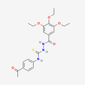 molecular formula C22H27N3O5S B4137185 N-(4-ACETYLPHENYL)-2-(3,4,5-TRIETHOXYBENZOYL)-1-HYDRAZINECARBOTHIOAMIDE 