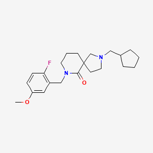molecular formula C22H31FN2O2 B4137252 2-(Cyclopentylmethyl)-7-[(2-fluoro-5-methoxyphenyl)methyl]-2,7-diazaspiro[4.5]decan-6-one 