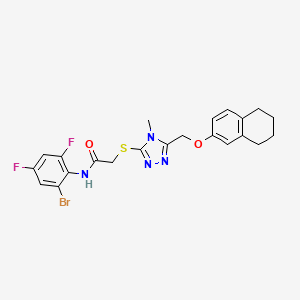 molecular formula C22H21BrF2N4O2S B4137263 N-(2-bromo-4,6-difluorophenyl)-2-({4-methyl-5-[(5,6,7,8-tetrahydronaphthalen-2-yloxy)methyl]-4H-1,2,4-triazol-3-yl}sulfanyl)acetamide 