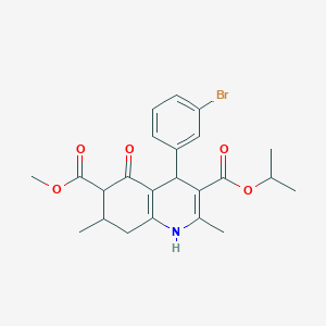 molecular formula C23H26BrNO5 B4137288 6-Methyl 3-propan-2-yl 4-(3-bromophenyl)-2,7-dimethyl-5-oxo-1,4,5,6,7,8-hexahydroquinoline-3,6-dicarboxylate 