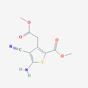 molecular formula C10H10N2O4S B041373 Methyl 5-amino-4-cyano-3-(2-methoxy-2-oxoethyl)thiophene-2-carboxylate CAS No. 674773-12-7
