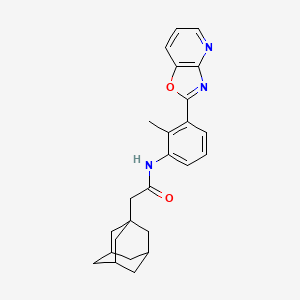 molecular formula C25H27N3O2 B4137314 N-[2-methyl-3-([1,3]oxazolo[4,5-b]pyridin-2-yl)phenyl]-2-(tricyclo[3.3.1.1~3,7~]dec-1-yl)acetamide 