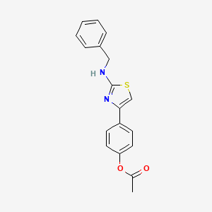 molecular formula C18H16N2O2S B4137327 [4-[2-(Benzylamino)-1,3-thiazol-4-yl]phenyl] acetate 