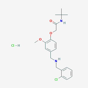 molecular formula C21H28Cl2N2O3 B4137389 N-tert-butyl-2-[4-[[(2-chlorophenyl)methylamino]methyl]-2-methoxyphenoxy]acetamide;hydrochloride 