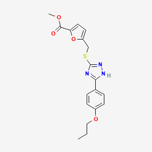 molecular formula C18H19N3O4S B4137423 methyl 5-[[5-(4-propoxyphenyl)-1H-1,2,4-triazol-3-yl]sulfanylmethyl]furan-2-carboxylate 