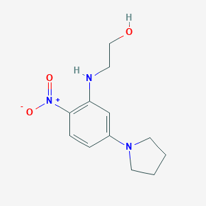 molecular formula C12H17N3O3 B413746 2-(2-Nitro-5-pyrrolidin-1-ylanilino)ethanol 
