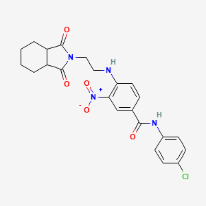 molecular formula C23H23ClN4O5 B4137500 N-(4-chlorophenyl)-4-[2-(1,3-dioxo-3a,4,5,6,7,7a-hexahydroisoindol-2-yl)ethylamino]-3-nitrobenzamide 